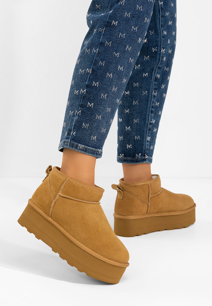Cizme tip ugg cu platformă Fenoria camel