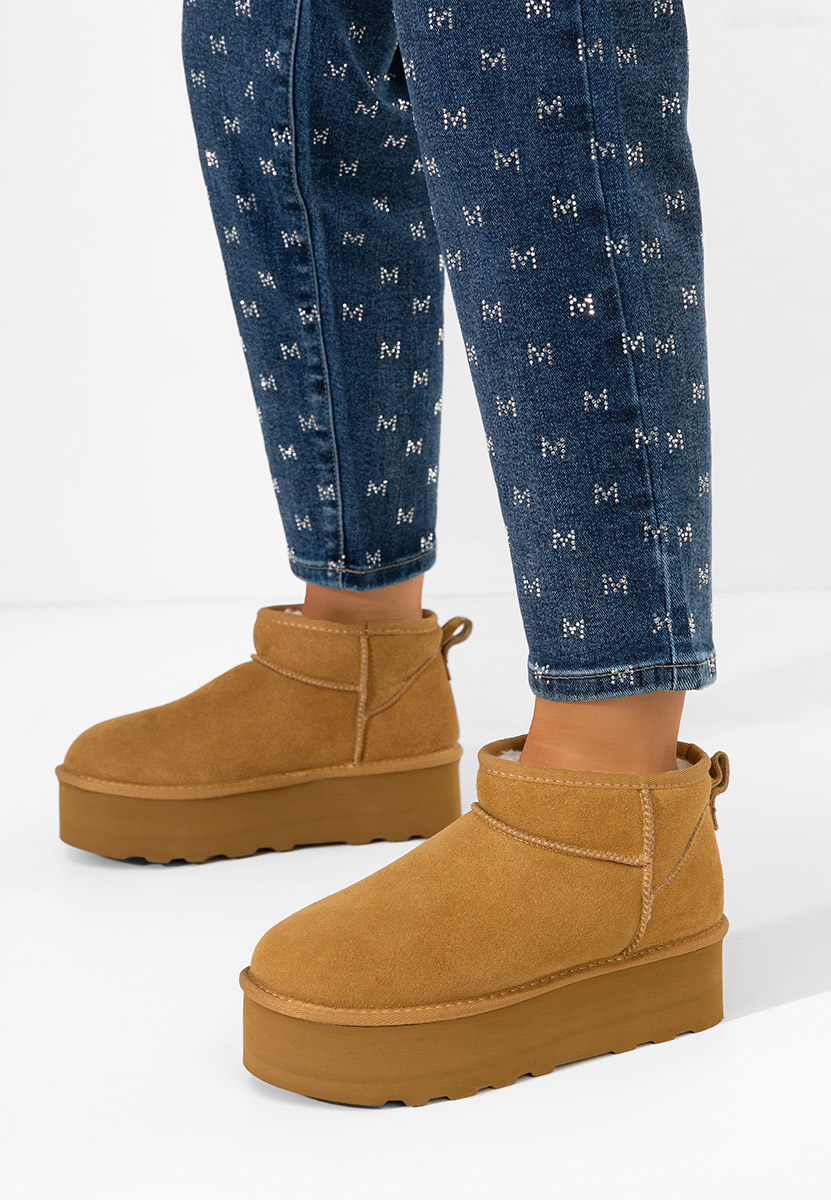 Cizme tip ugg cu platformă Fenoria camel