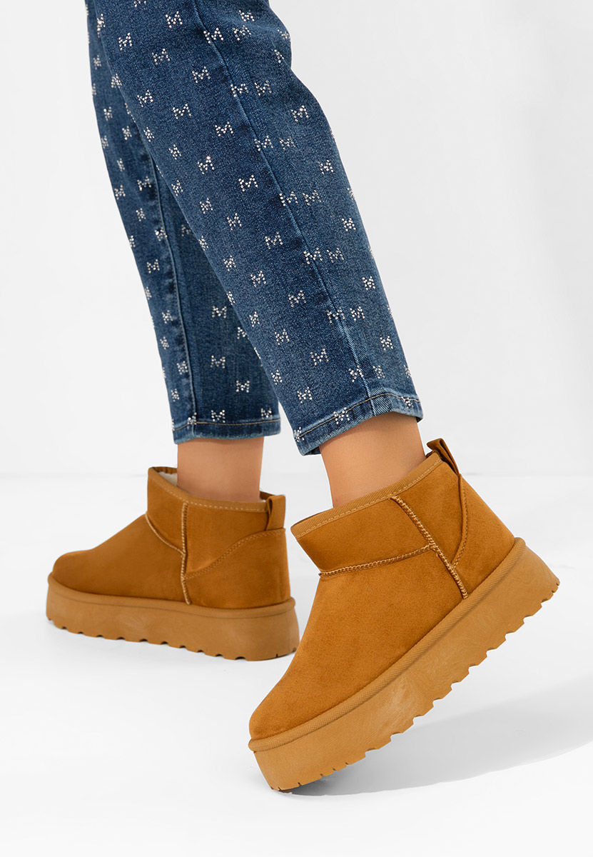 Cizme tip ugg cu platformă Zenaria camel