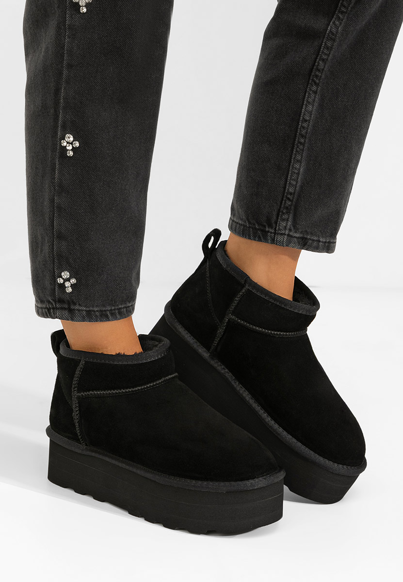 Cizme tip ugg cu platformă Fenoria negre