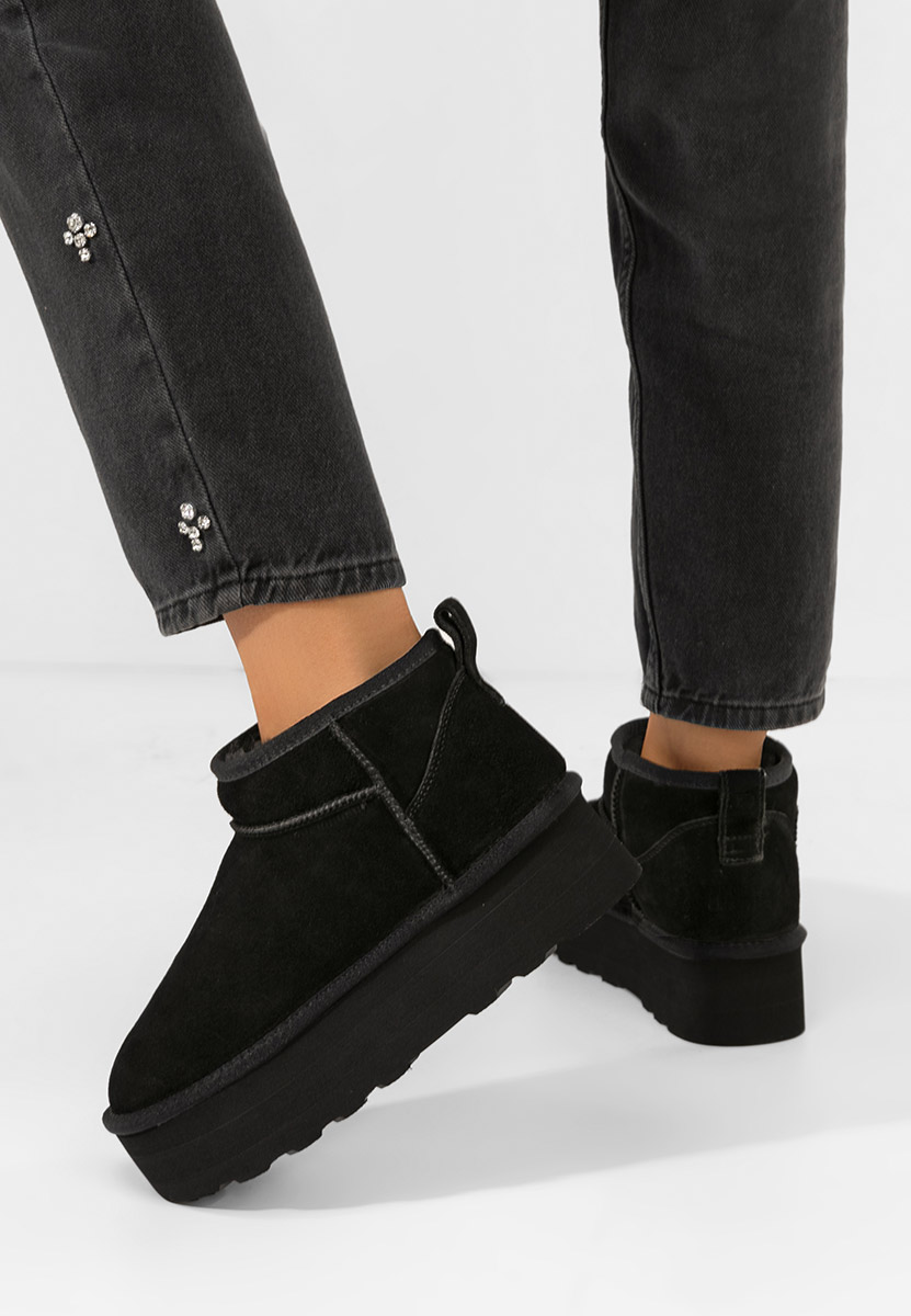 Cizme tip ugg cu platformă Fenoria negre