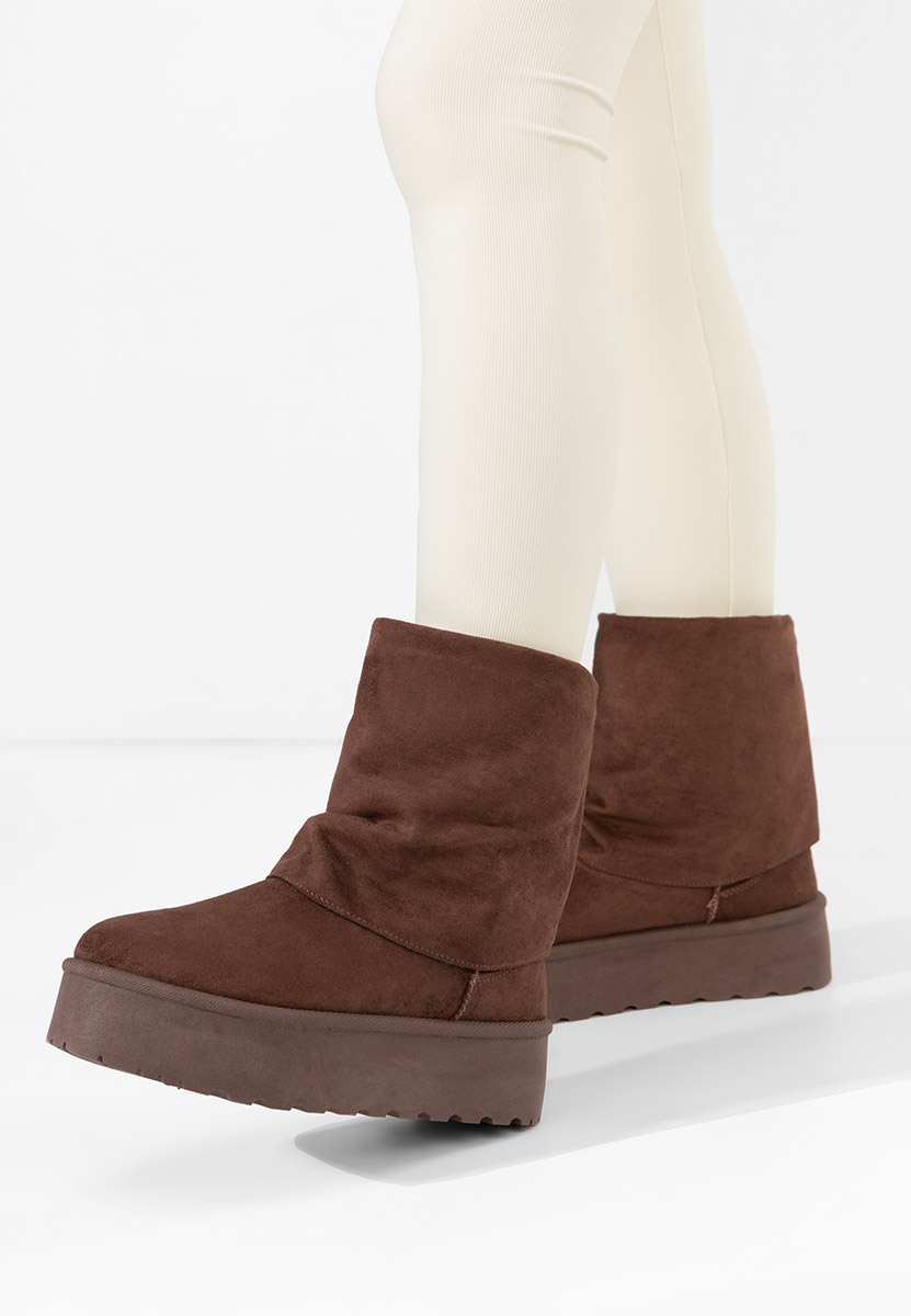Cizme tip ugg cu platformă Janesia maro