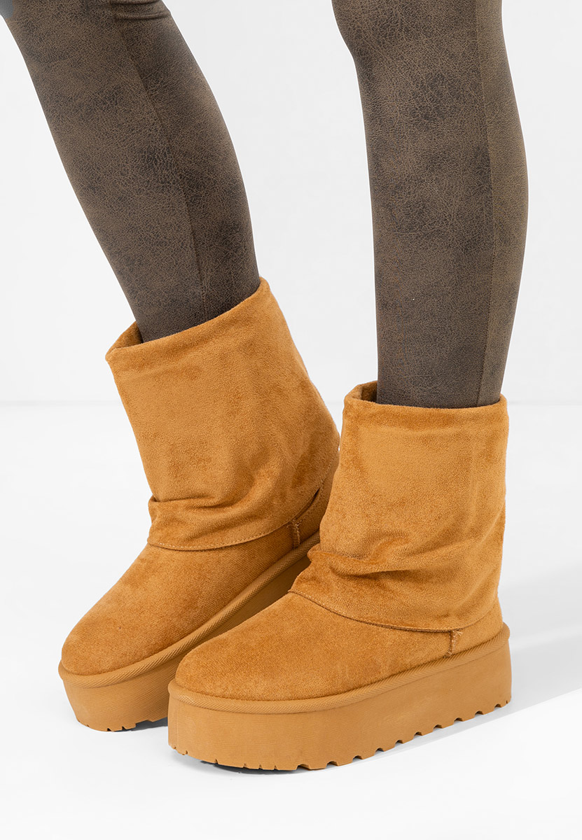 Cizme tip ugg cu platformă Janesia camel
