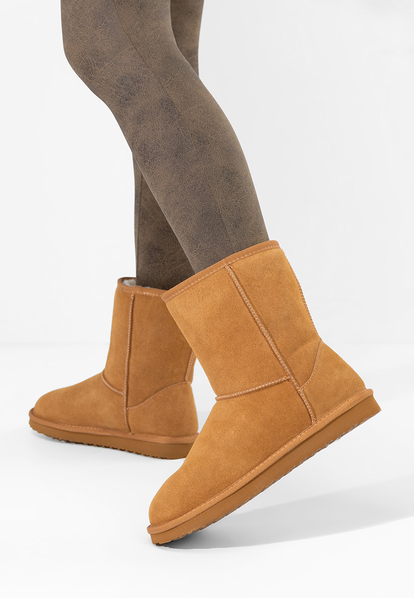 Cizme tip ugg Crisea camel