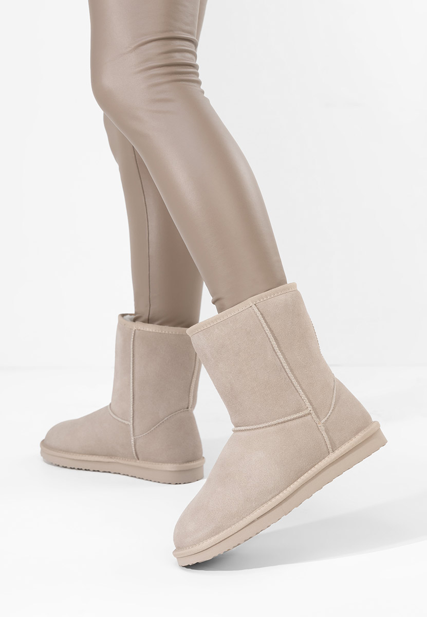Cizme tip ugg Crisea bej