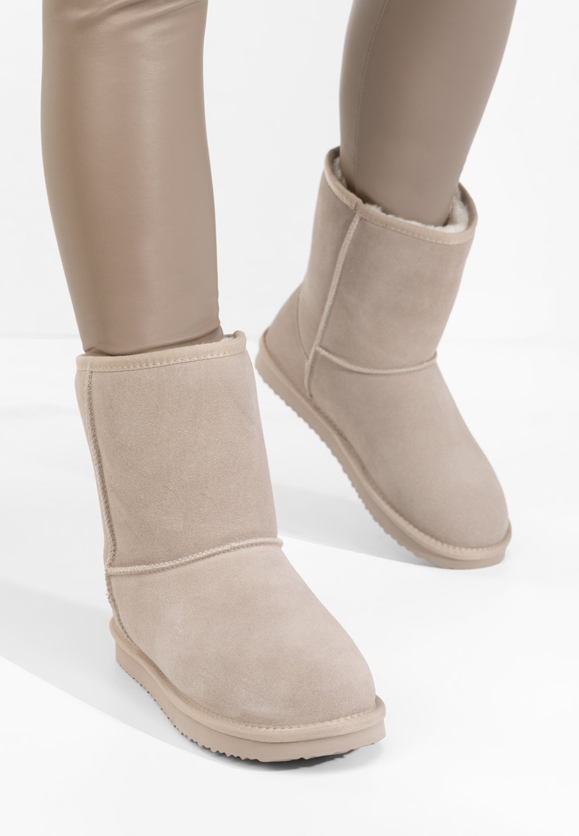 Cizme tip ugg Crisea bej