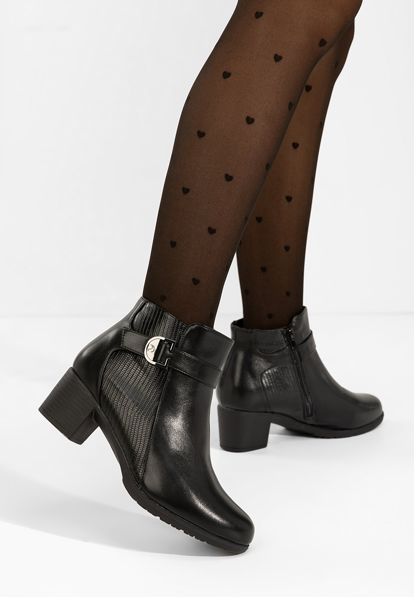 Ghete cu toc gros Senvira negre