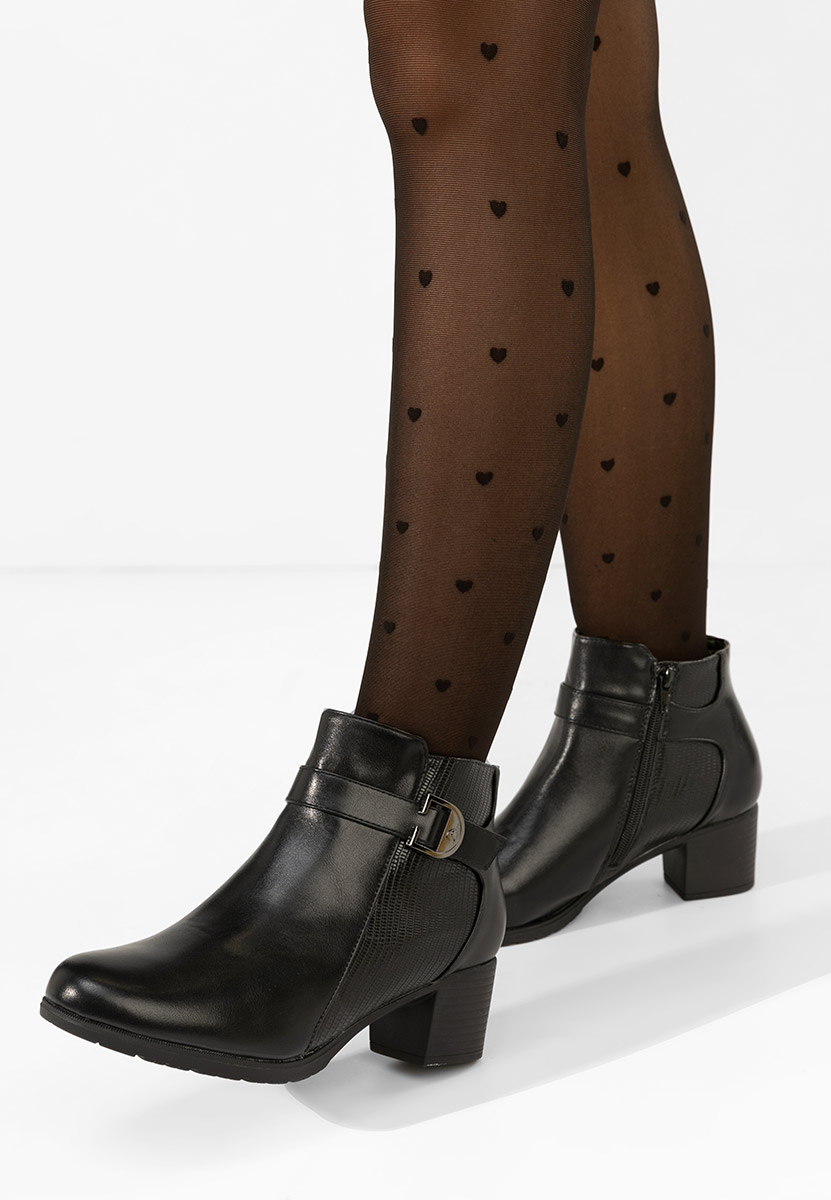 Ghete cu toc gros Senvira negre