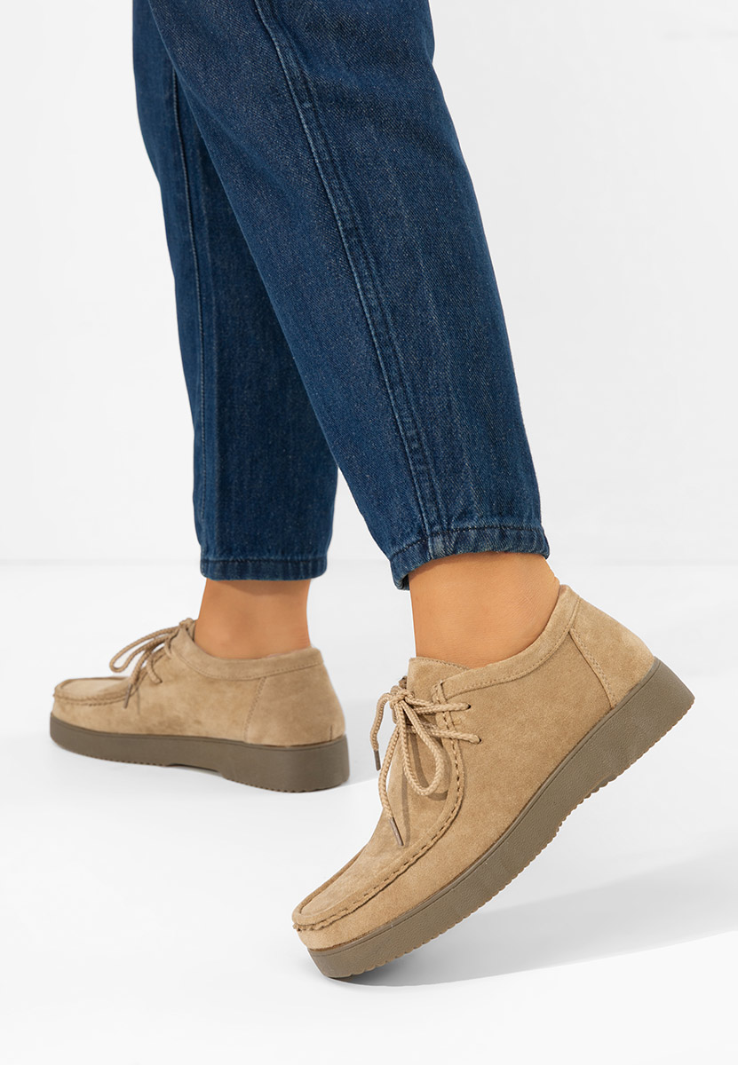 Pantofi casual dama Zairia kaki