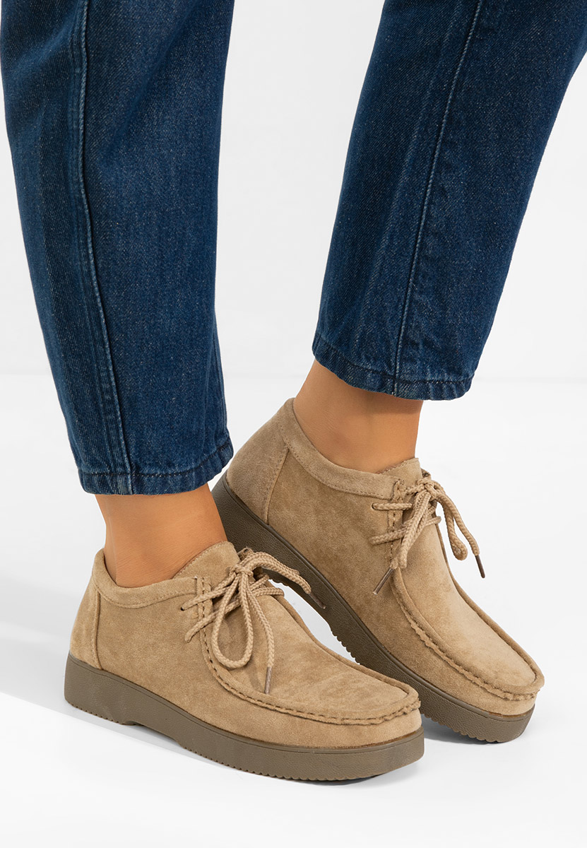 Pantofi casual dama Zairia kaki