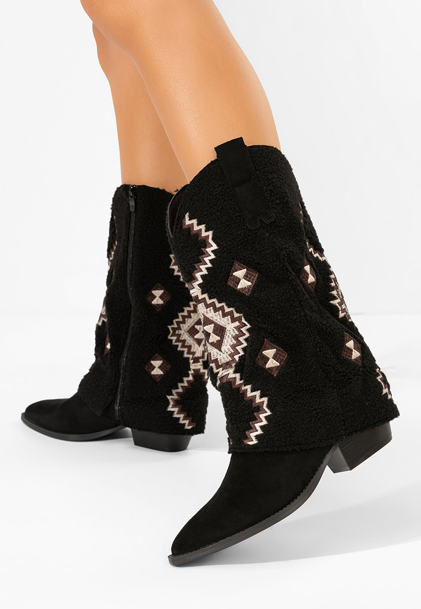 Cizme cu toc gros Cloria negre