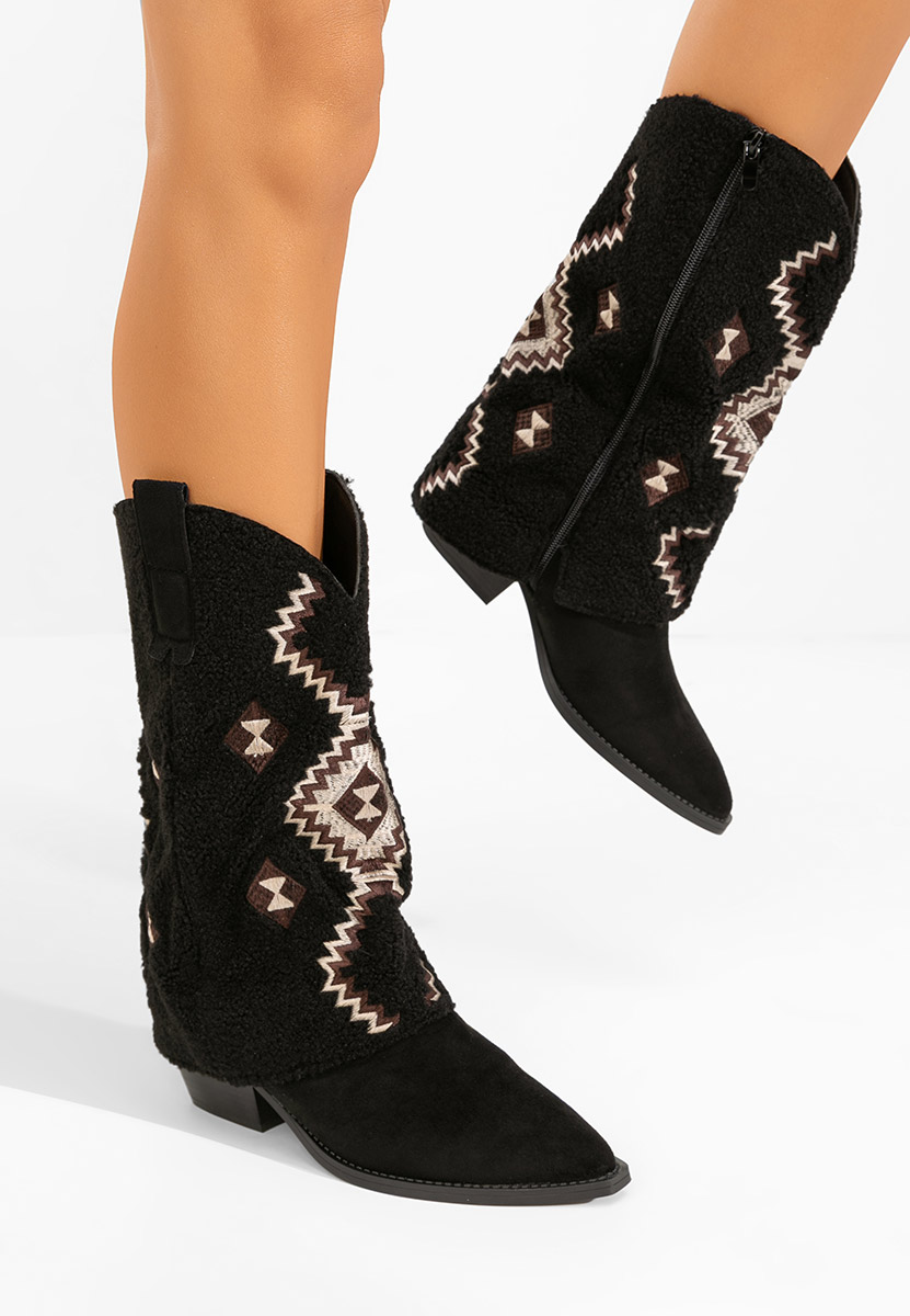 Cizme cu toc gros Cloria negre