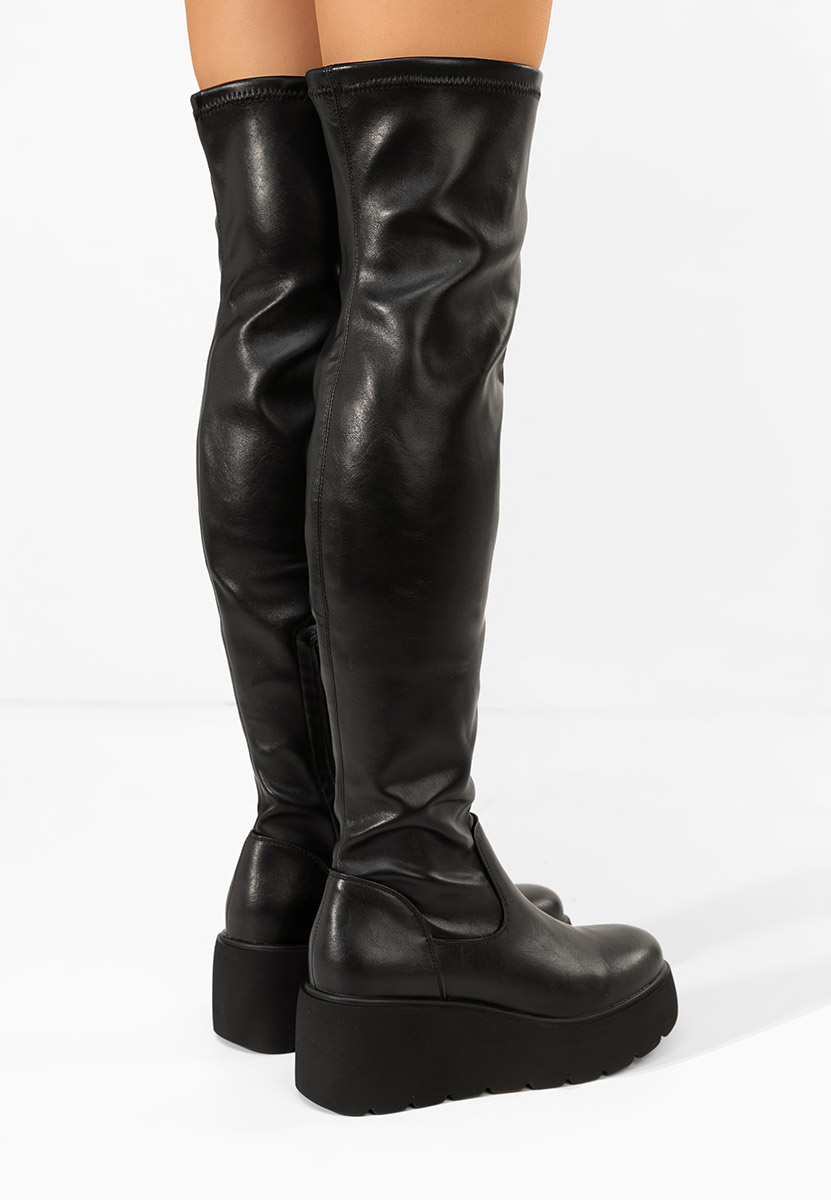Cizme lungi peste genunchi Adeona negre Cizme lungi peste genunchi Adeona negre