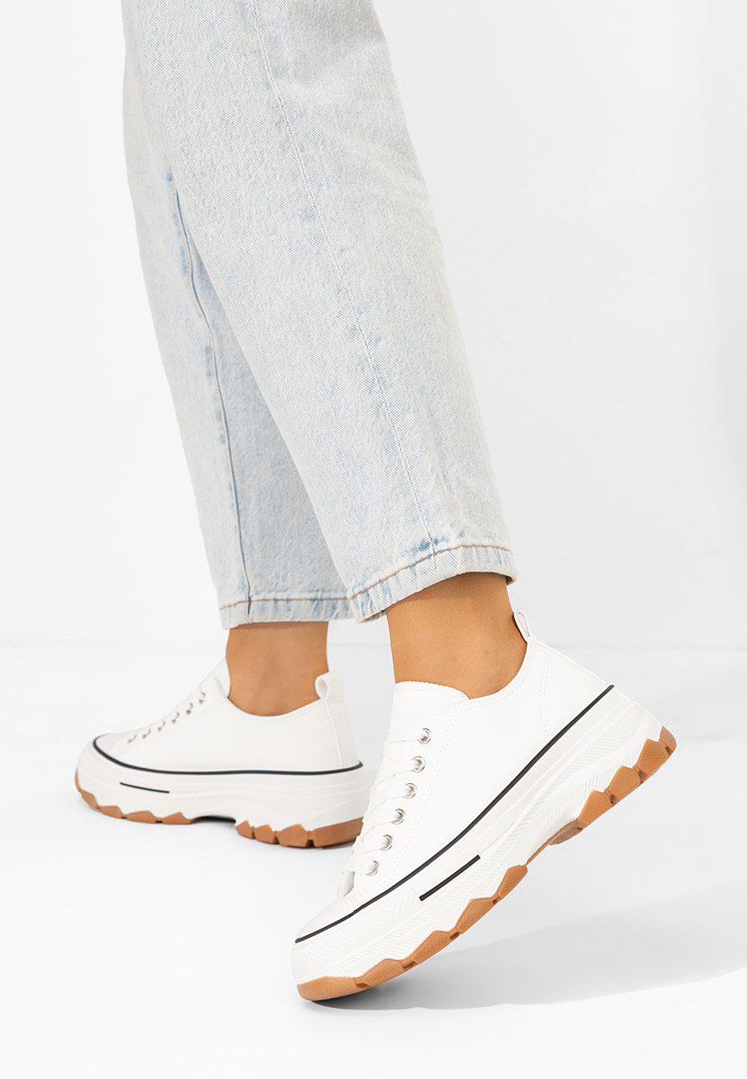 Tenisi cu platformă Raviana V4 albi