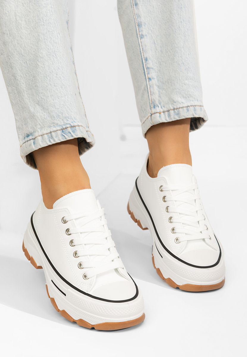 Tenisi cu platformă Raviana V4 albi