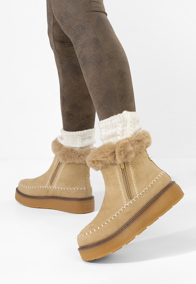 Ghete cu platformă Delyra kaki