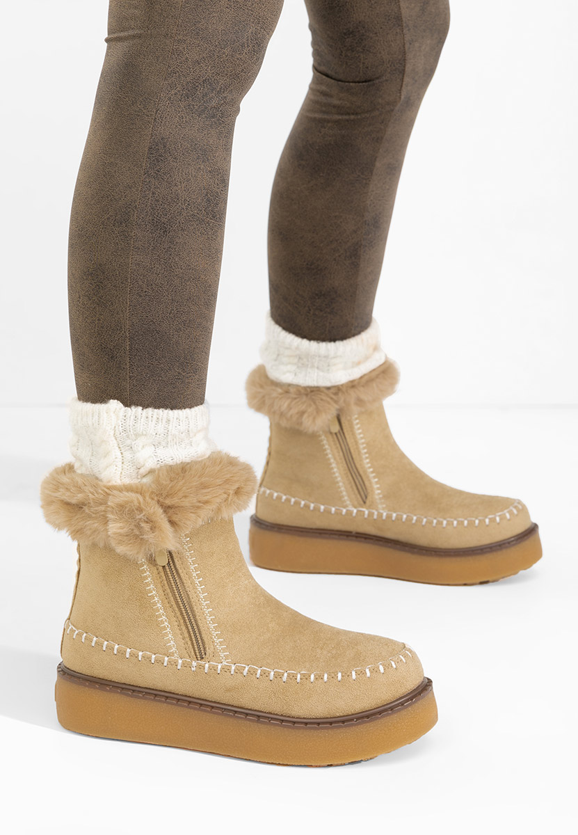 Ghete cu platformă Delyra kaki