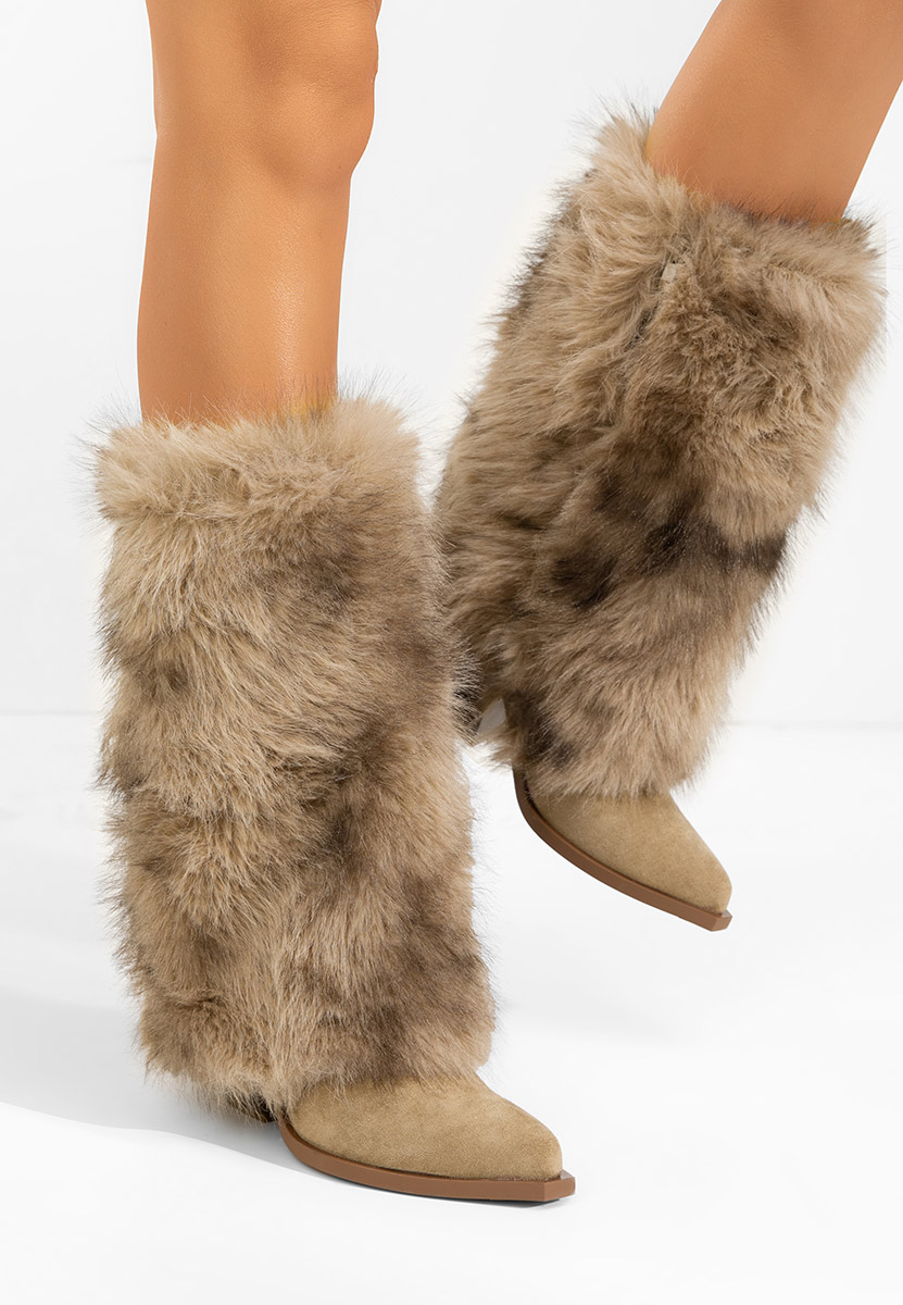 Cizme imblanite dama Olivine kaki