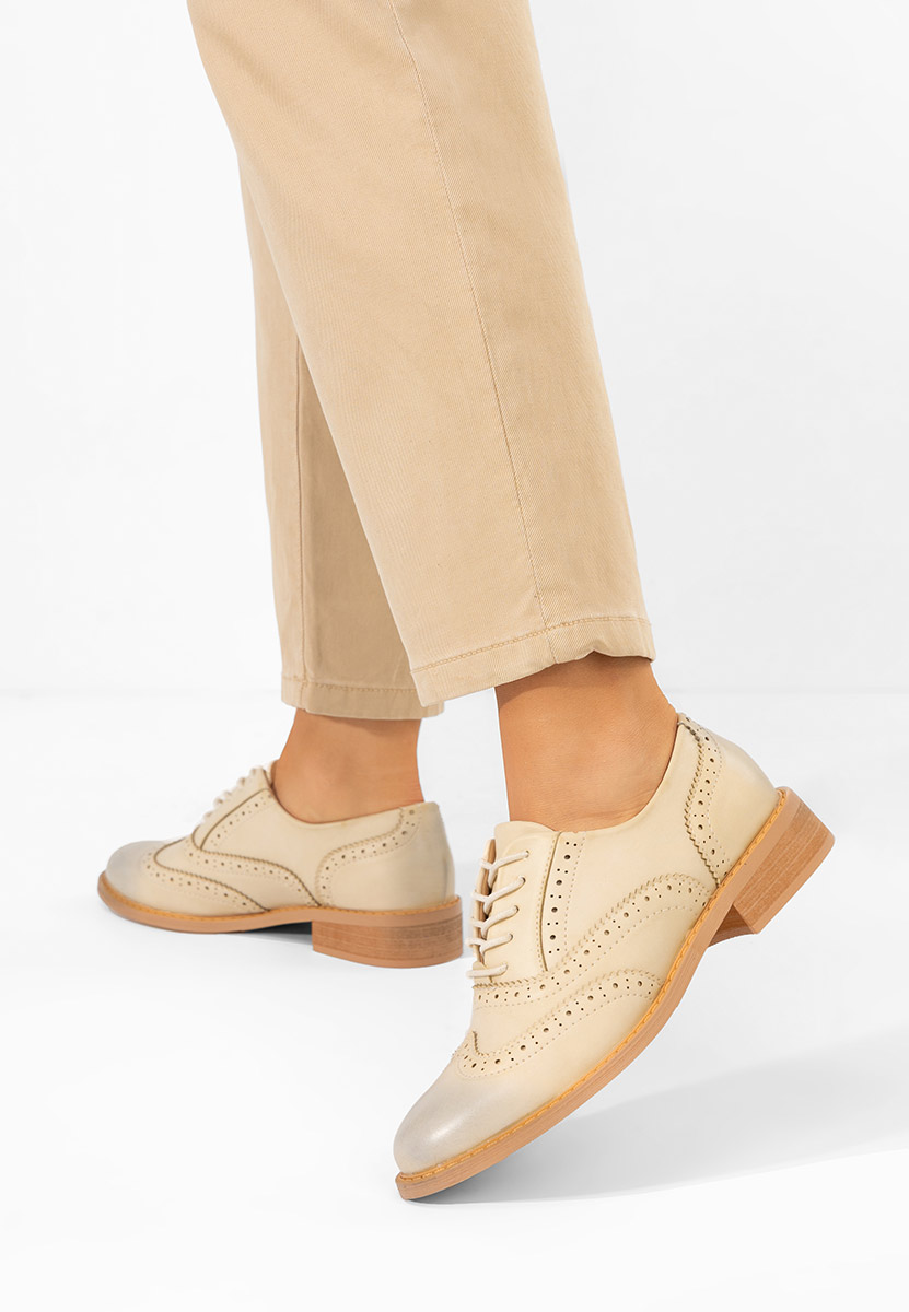 Pantofi dama brogue Cilora bej