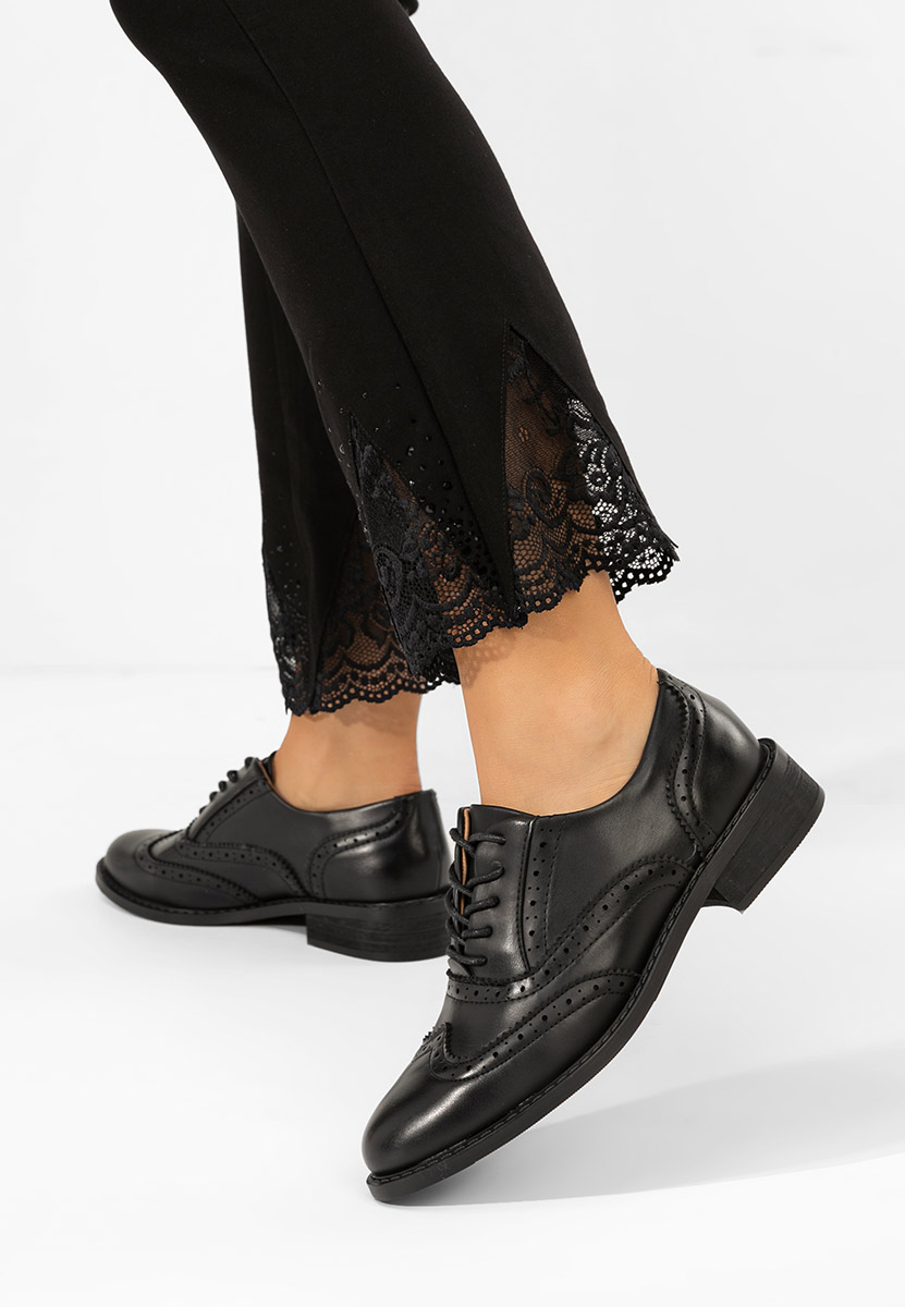 Pantofi dama brogue Cilora negri