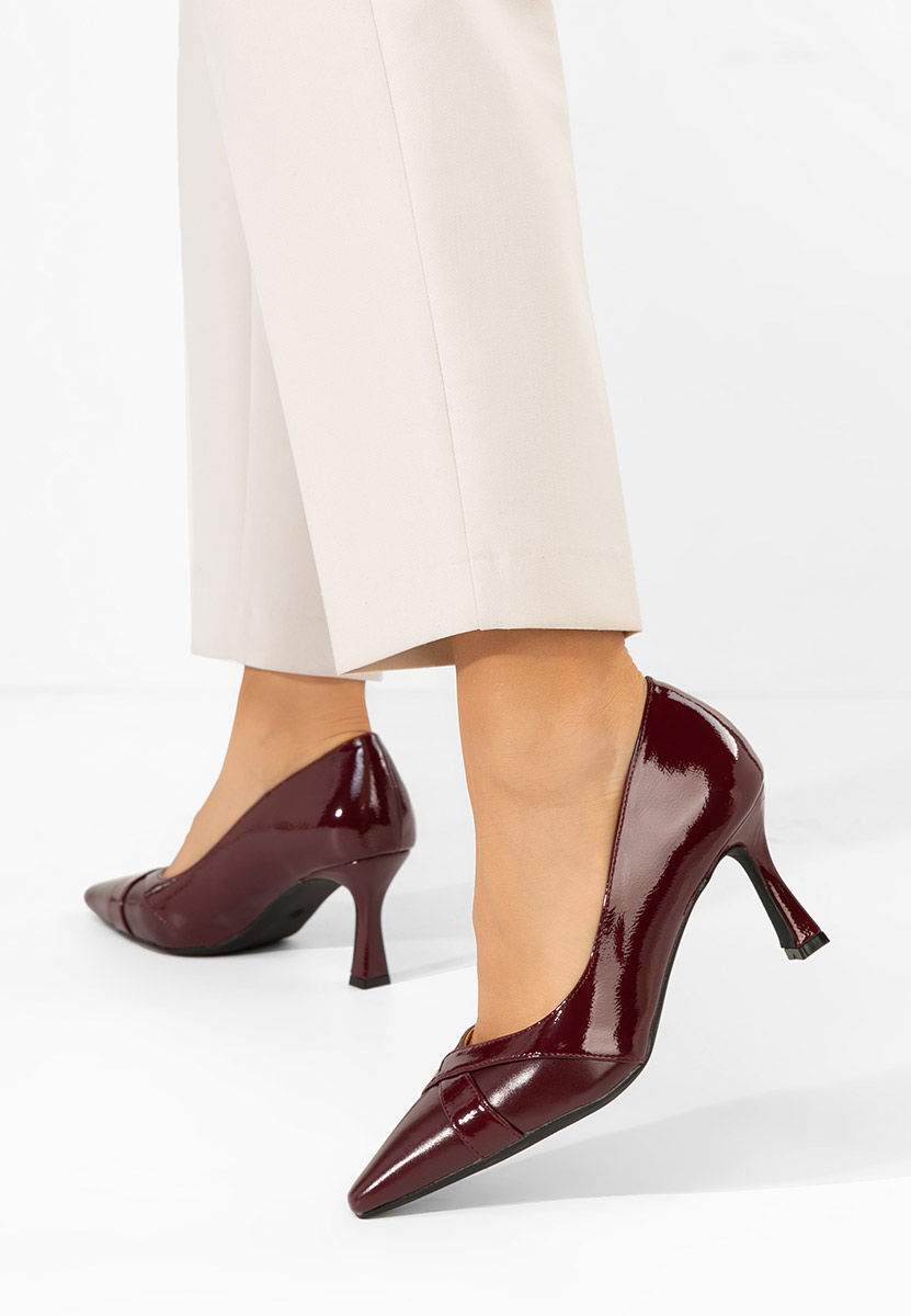 Pantofi cu toc subtire Ronie grena