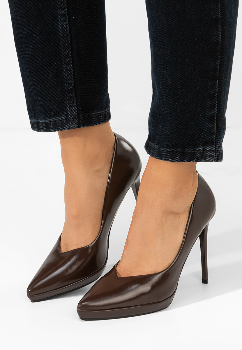 Pantofi cu toc stiletto Reneia maro