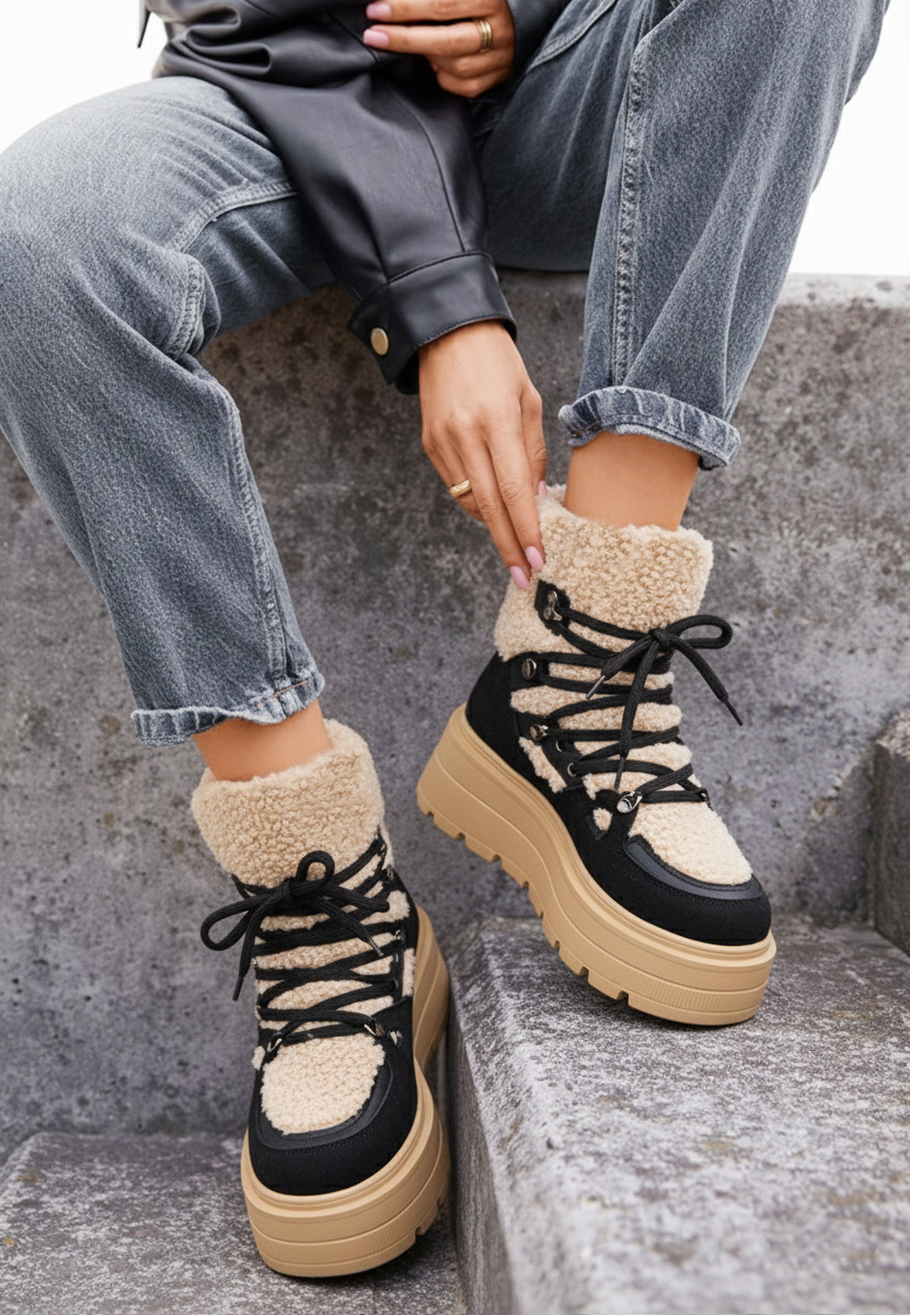 Ghete cu platformă Norelia negre