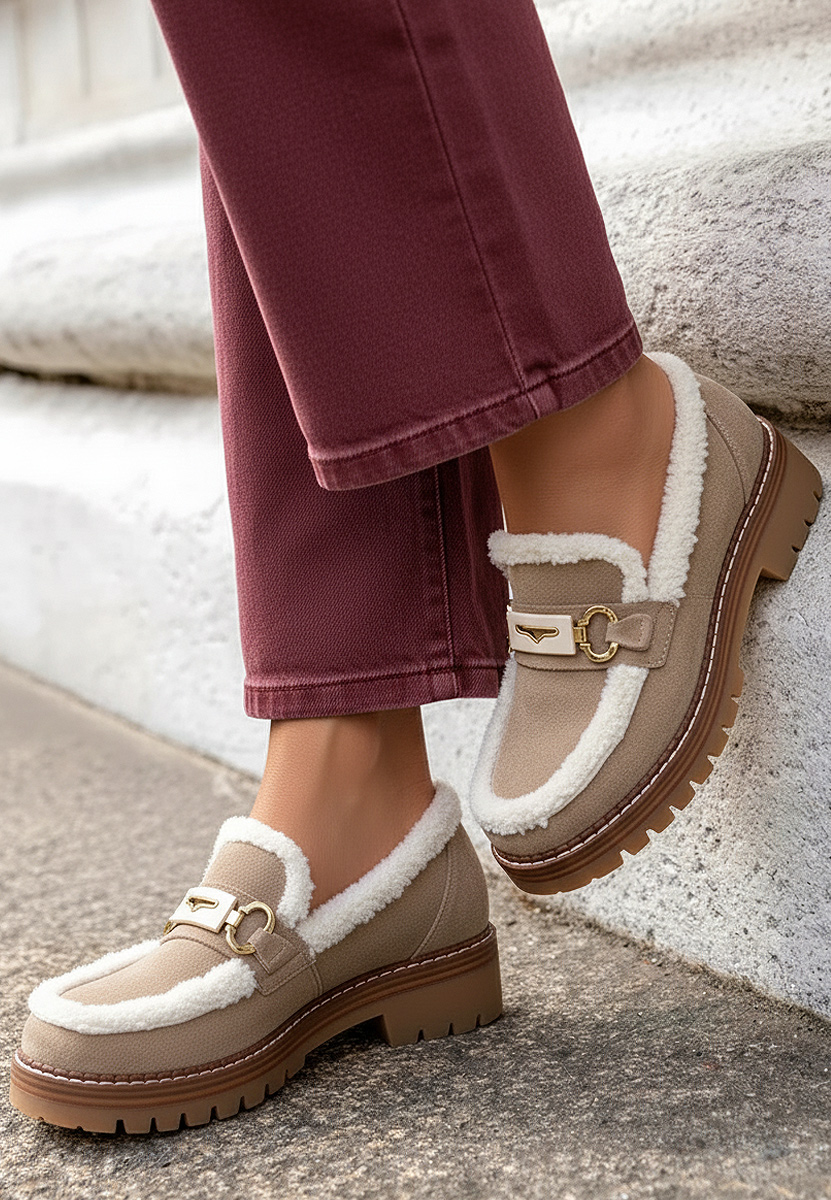 Mocasini dama Silvora kaki