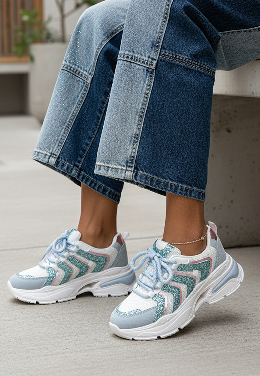 Sneakers cu platformă Aprilia bleu