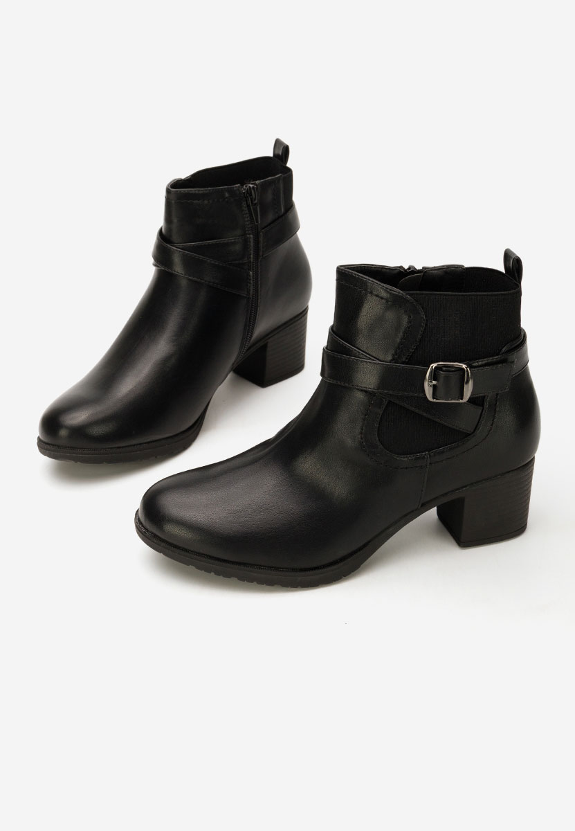 Ghete cu toc gros Amiriela negre