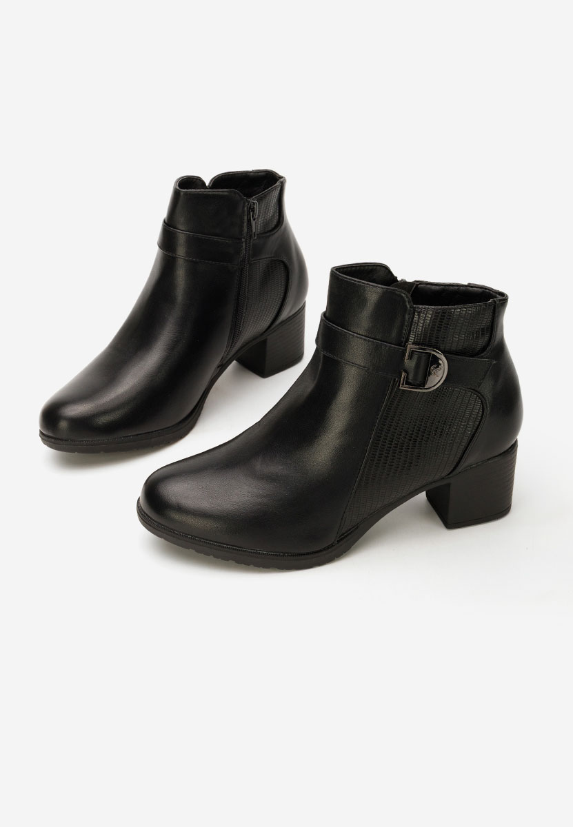 Ghete cu toc gros Senvira negre