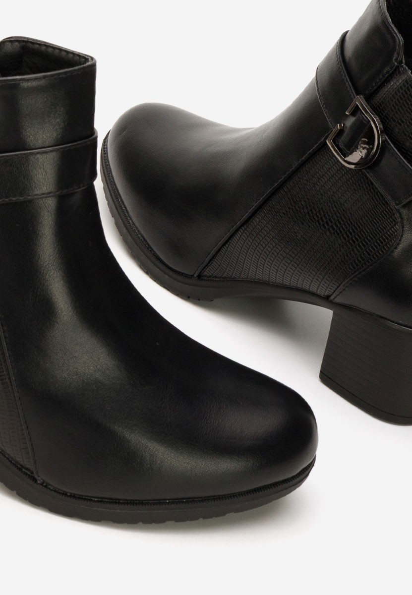 Ghete cu toc gros Senvira negre