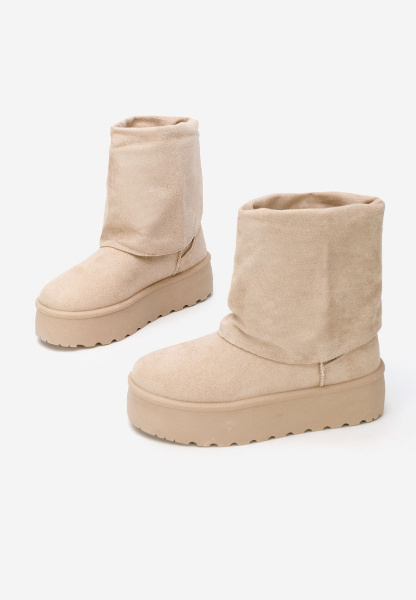 Cizme tip ugg cu platformă Janesia bej