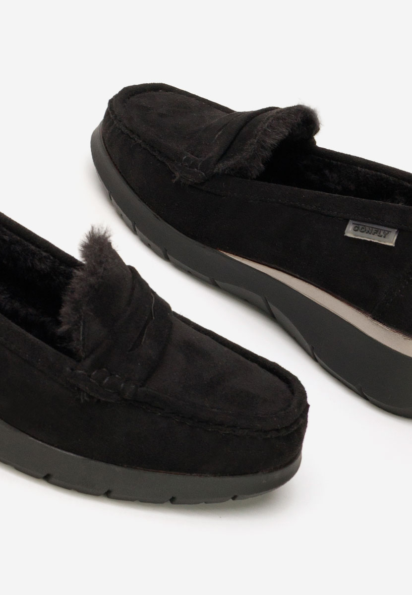 Mocasini dama cu platforma Hazelia negri