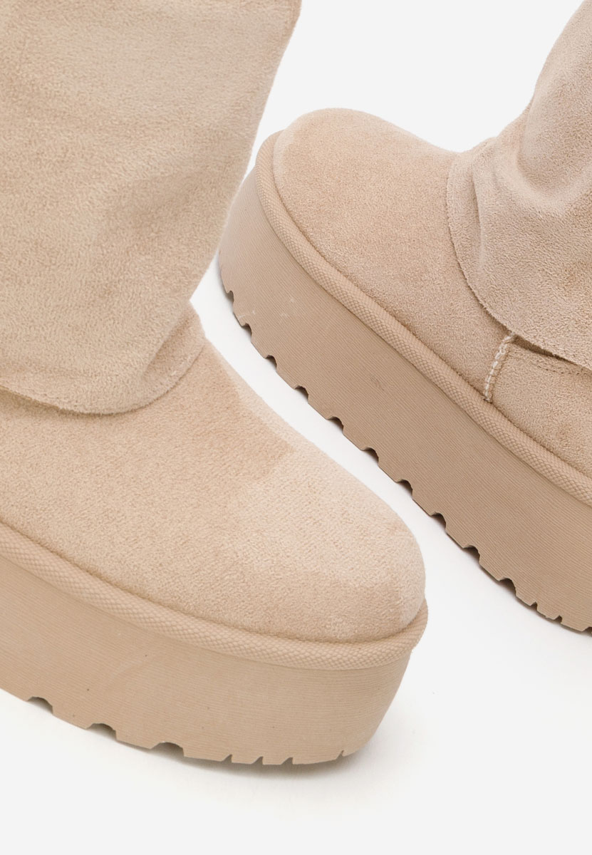 Cizme tip ugg cu platformă Janesia bej