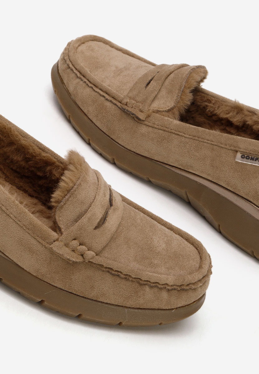 Mocasini dama cu platforma Hazelia kaki