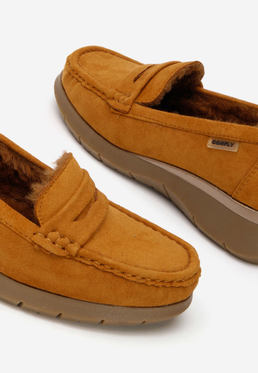Mocasini dama cu platforma Hazelia camel