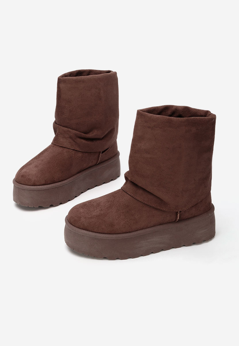 Cizme tip ugg cu platformă Janesia maro