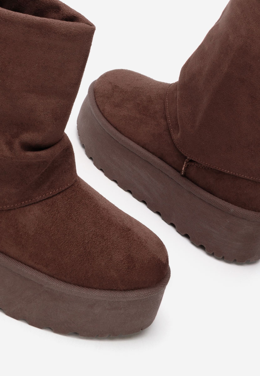 Cizme tip ugg cu platformă Janesia maro