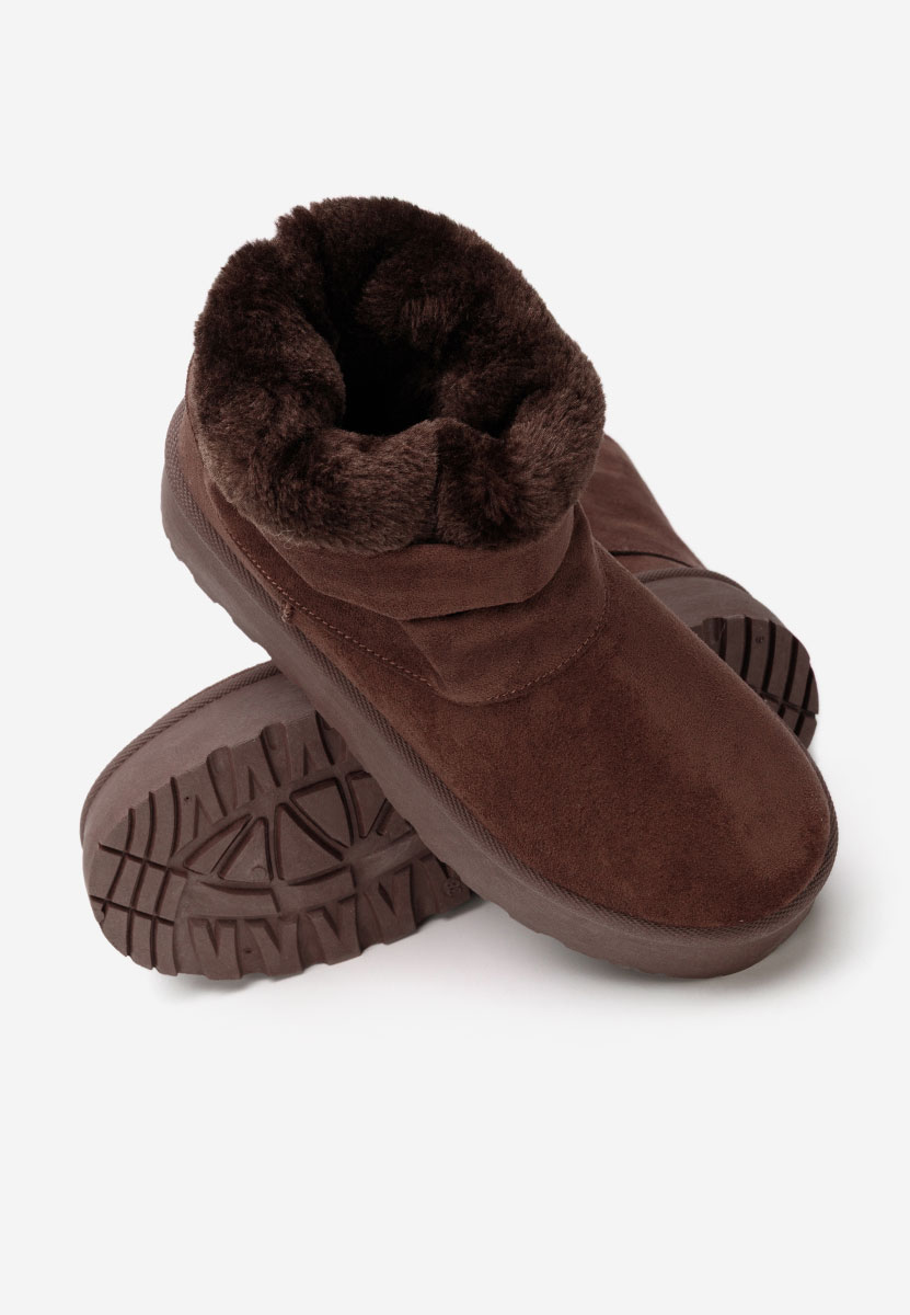 Cizme tip ugg cu platformă Janesia maro