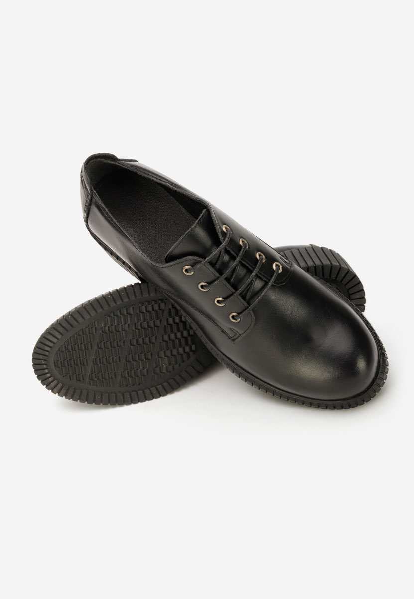 Pantofi cu toc si siret Roanne negri