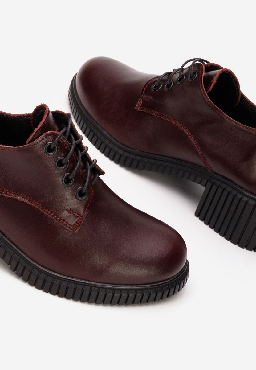 Pantofi cu toc si siret Roanne grena