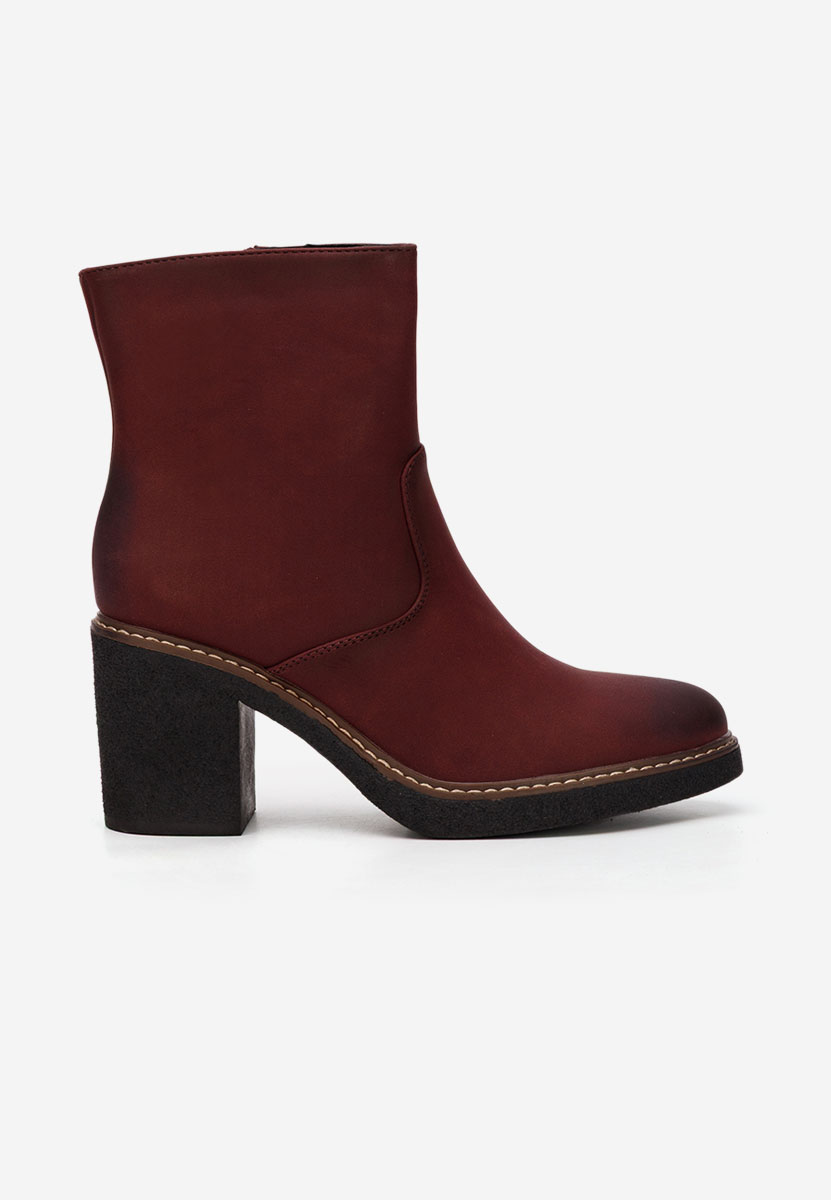 Botine cu toc gros Cyndi grena