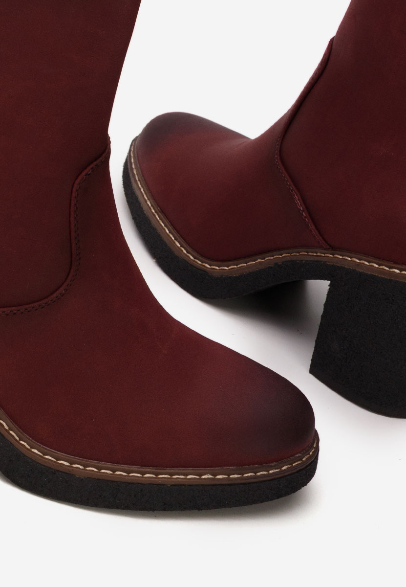 Botine cu toc gros Cyndi grena