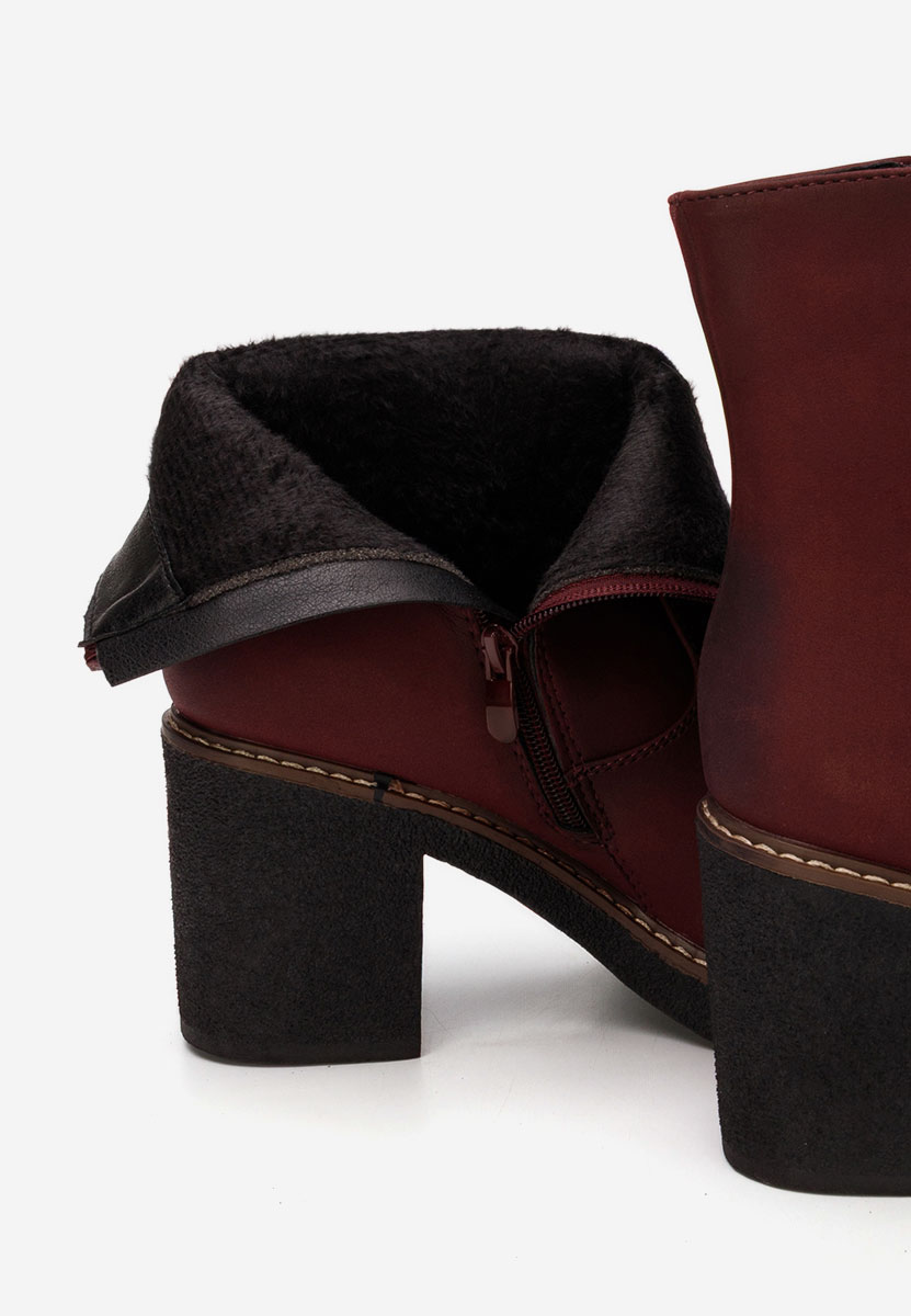 Botine cu toc gros Cyndi grena