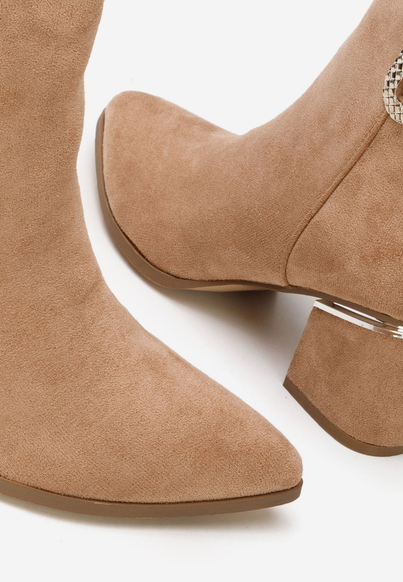 Botine dama cu toc Hoja kaki