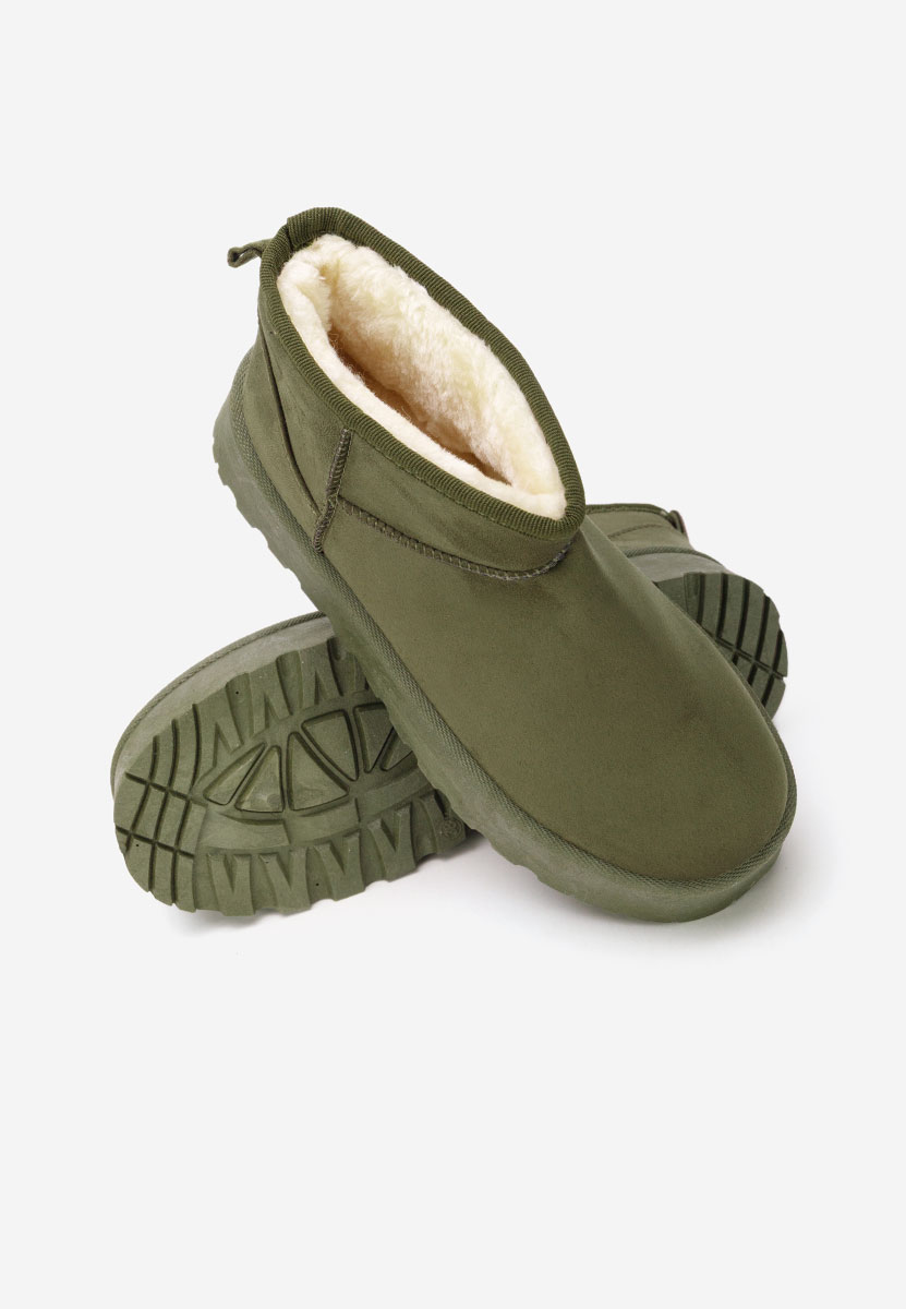 Cizme tip ugg cu platformă Zenaria verzi