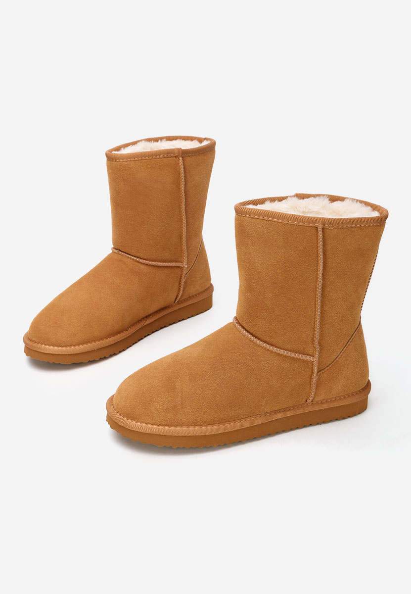 Cizme tip ugg Crisea camel