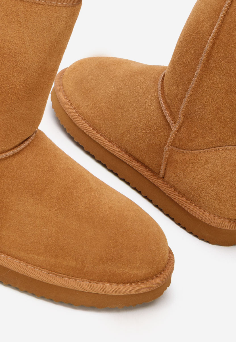 Cizme tip ugg Crisea camel