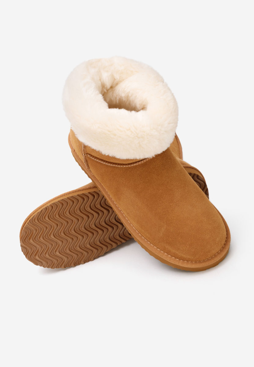 Cizme tip ugg Crisea camel